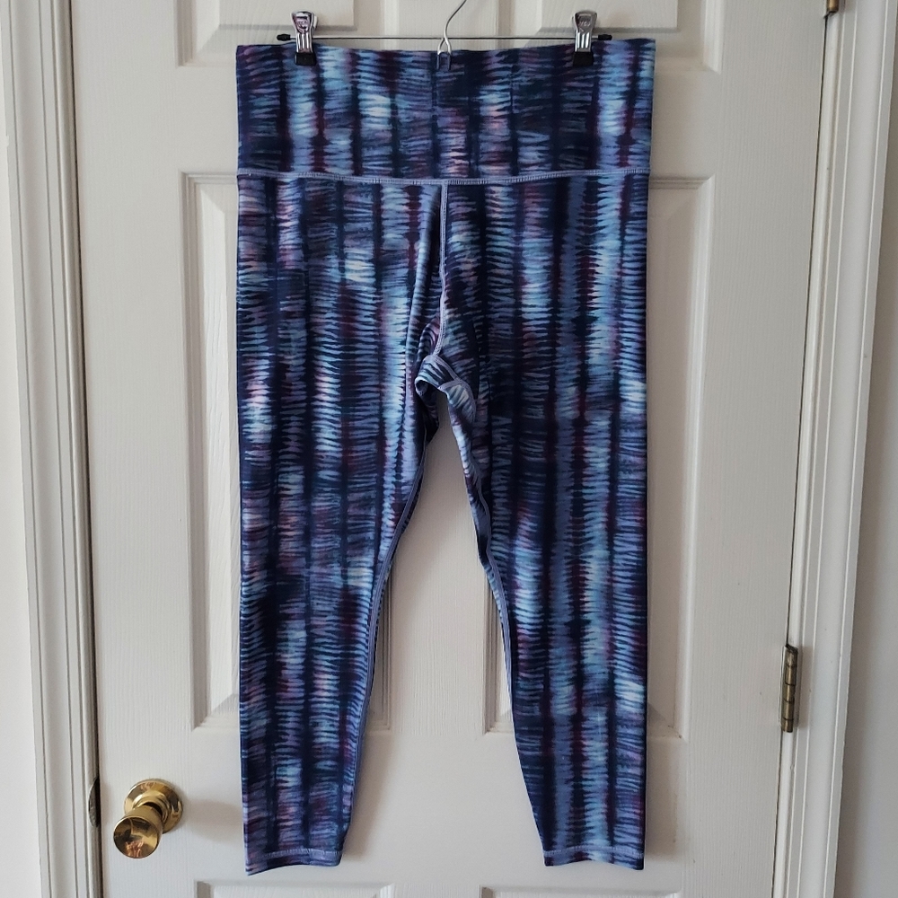 Athleta Shoreline Shibori Enchanted Blue Elation 7/8 Tight Plus Size 1X